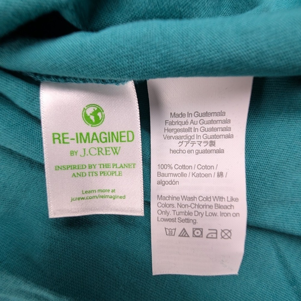 J. Crew Broken-in Jersey Tiered Mini Dress Deep Patina Green Size Small NWT - Picture 5 of 5